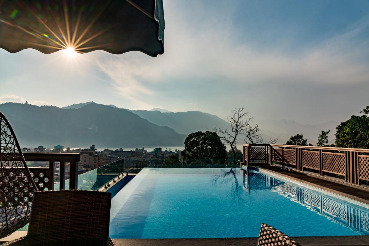 Bar Peepal Resort Pokhara Exteriör bild View from the rooftop pool